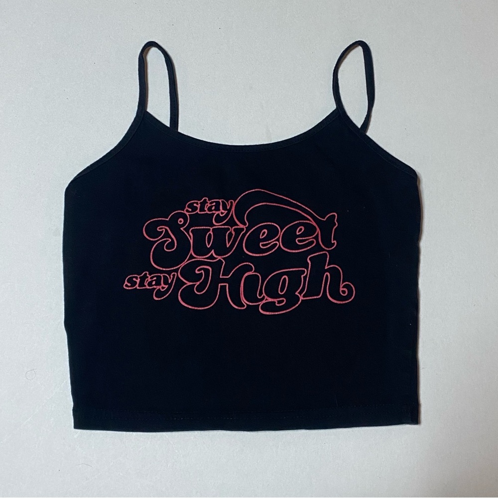 SHEIN Black Camisole with Red Graphic